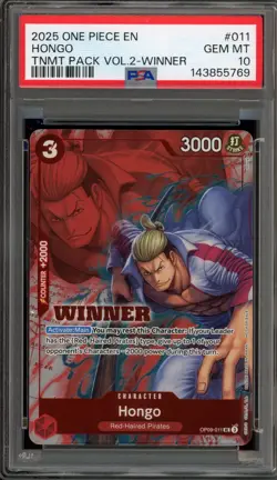 One Piece CCG Hongo Tournament Pk. Vol. 2 Winner OP09-011 PSA 10 Gem Mint - Image 1