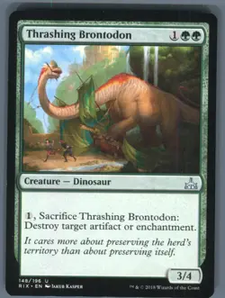 Magic the Gathering MTG Rivals of Ixalan Thrashing Brontodon #148 Buy 2 Get 1 - Image 1