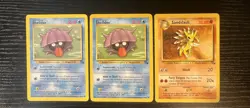 1999 Pokemon Fossil 3 Card Lot - (2) Shellder #54 Sandslash #41 Vintage - Image 1