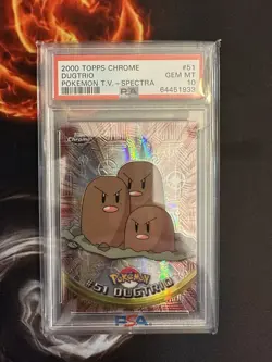 Dugtrio Spectra 2000 Pokemon Topps Chrome Series 1 T.V. #51💎PSA 10 Gem Mint💎 - Image 1
