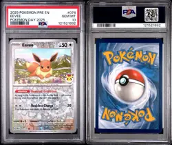 2025 POKEMON PRE EN-PRISMATIC EVOLUTIONS #074 EEVEE POKEMON DAY PSA 10 - Image 3