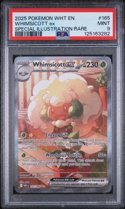 2025 POKEMON WHT FLARE 165 WHIMSICOTT EX SPECIAL ILLUSTRATION RARE - PSA 9 - Image 1