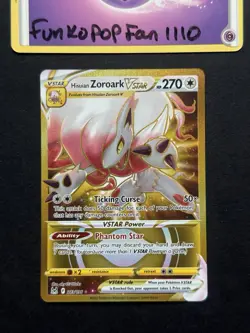 Hisuian Zoroark VSTAR 213/196 Secret Rare Gold SWSH11 Lost Origin Pokemon Card - Image 1