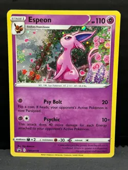 Espeon SWSH174 SWSH: Sword & Shield Promo Cards Holo Cosmos Swirl - Image 1
