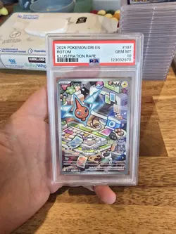 2025 POKEMON DRI EN-DESTINED RIVALS ILLUSTRATION RARE #197 ROTOM PSA 10 - Image 1