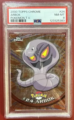 Topps Pokemon card 1999 Arbok #24 holo PSA 8 - Image 1