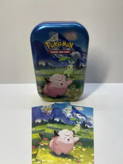 Pokemon Ascended Heroes Collectors Tin Mini *EMPTY* Clefairy W/stickers/card - Image 1