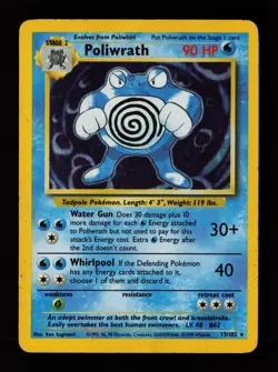 Poliwrath 13/102 Holo Rare Base Set Heavily Played Pokemon Card - Image 1