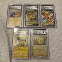 Pokemon Lot Of 5 Cgc Graded Pikachu Cards - Image 1