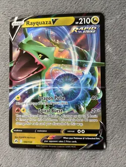 Rayquaza V 100/159 Crown Zenith Pokemon Card Full Art Holo Rare - Image 1