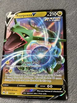 Rayquaza V 100/159 Crown Zenith Pokemon Card Full Art Holo Rare - Image 2