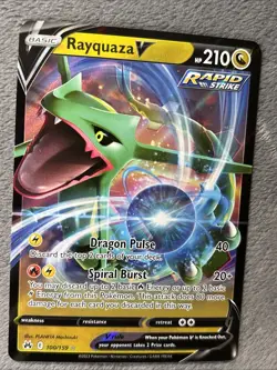 Rayquaza V 100/159 Crown Zenith Pokemon Card Full Art Holo Rare - Image 3