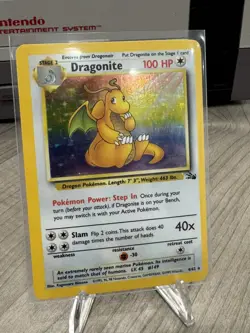 1999 Pokemon Dragonite Holo Rare Fossil Card 4/62 - LP - Image 1