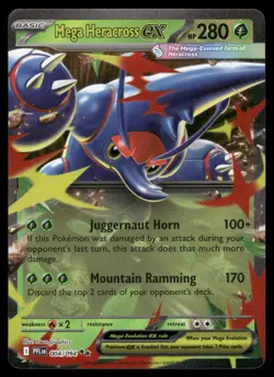 Cards Mega Heracross ex 004/094 Phantasmal Flames Double Rare NM *4 - Image 1