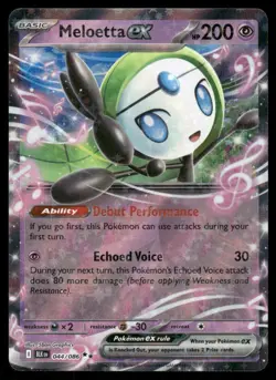 Pokemon Cards Meloetta ex 044/086 Black Bolt Holo Double Rare NM *4 - Image 1