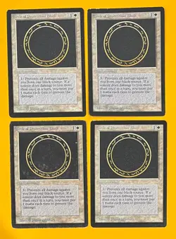 MTG CIRCLE OF PROTECTION: BLACK (x 4) Beta (OldManMTG 006-548) - Image 1
