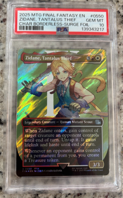 MTG FINAL FANTASY CHARACTER BORDERLESS SURGE FOIL Zidane, Tantalus Thief PSA 10 - Image 1