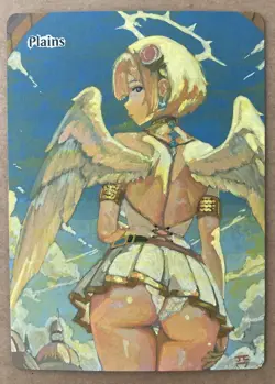 MTG Hand Painted Alter: PLAINS Magic The Gathering Anime Angel - Kilco_alters - Image 1