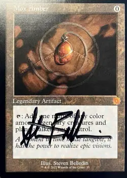 MTG Mox Amber Signed Artist Proof Steve Belledin - Image 2
