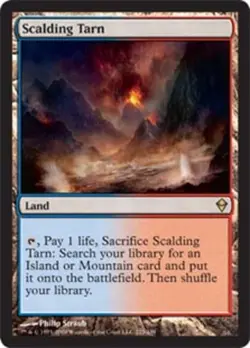 Heavy Play, English MTG Regular Scalding Tarn Zendikar Magic the Gathering - Image 1