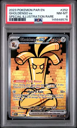Gholdengo EX 252/182 Special Illustration Rare Pokemon PSA 8 *576 - Image 1