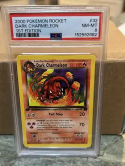 2000 POKEMON Team ROCKET 1ST Edition #32 DARK CHARMELEON PSA 8🔥 - Image 1
