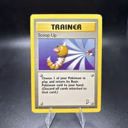 Pokemon Trainer Card Scoop Up 107/130 Rare Non-Holo Base 2 Set LP Condition -j - Image 1