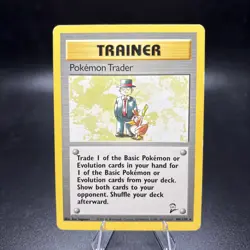 Pokemon Trader 106/130 Pokemon Vintage Card 2000 Base Set 2 Rare Non Holo LP -j - Image 1