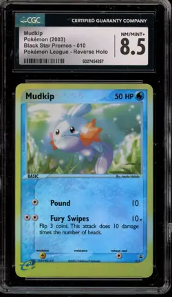 Pokemon Mudkip Pokemon League Black Star Reverse Holo Promo #010 CGC 8.5 - Image 1