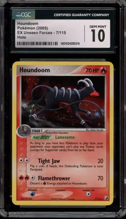 Pokemon Houndoom EX Unseen Forces Holo Rare #7 CGC 10 Gem Mint - Image 1