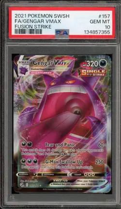 Pokemon Gengar VMAX Fusion Strike Full Art #157 PSA 10 Gem Mint - Image 1