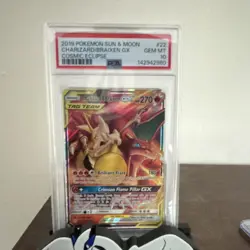 Pokemon Charizard & Braixen GX Cosmic Eclipse 22/236 Ultra Rare Holo PSA 10 - Image 1