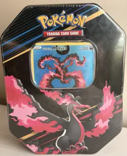 Pokemon Cards Crown Zenith Galarian Moltres Tin New Sealed 4 Booster Packs - Image 1