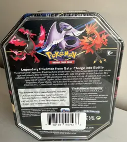 Pokemon Cards Crown Zenith Galarian Moltres Tin New Sealed 4 Booster Packs - Image 2
