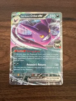 Team Rocket's Crobat ex 122/182 SV10: Destined Rivals NM Pokemon Card TCG - Image 1
