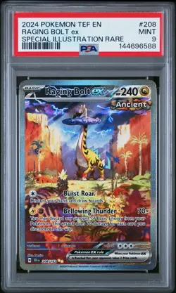 Raging Bolt EX 208/162 Special Illustration Rare Pokemon PSA 9 *588 - Image 1