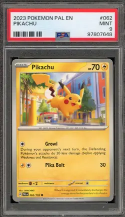 Pokemon Pikachu Paldea Evolved #062 PSA 9 Mint - Image 1