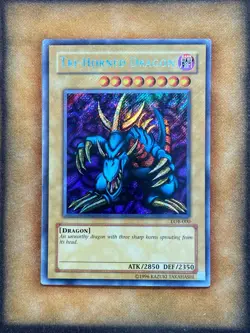 Yugioh Tri-Horned Dragon LOB-000 Secret Rare ASIAN ENGLISH LP - Image 1