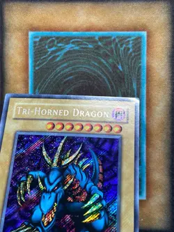 Yugioh Tri-Horned Dragon LOB-000 Secret Rare ASIAN ENGLISH LP - Image 2
