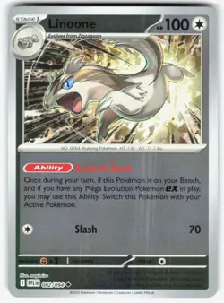 Linoone 082/094 Uncommon Phantasmal Flames Pokemon Reverse Holo Near Mint - Image 1