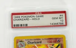 PSA 10 - Pokemon Charizard Holo #4/102 Base Set Unlimited Base Set - Image 2
