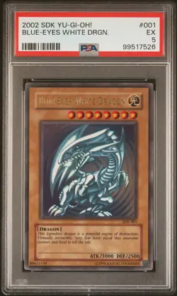 Blue Eyes White Dragon SDK-001 Ultra Rare HEAVY FOIL BLEED Yugioh PSA 5 *526 - Image 1