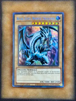 Yugioh Blue-Eyes White Dragon MAMA-EN104 Secret Pharoah's Rare 1st Ed NM - Image 1