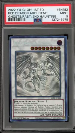 Yu-Gi-Oh! Red Dragon Archfiend Ghost/Past 2 1st Ed Ghost Rare GFP2-EN182 PSA 9 - Image 1