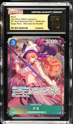 Nami #OP02-036 Japanese One Piece PC: Best Selection Vol.1 CGC 10 PRISTINE - Image 1
