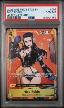 PSA 10 2026 ONE PIECE STARTER DECK ST29-ALTERNATE ART #009 NICO ROBIN - Image 1