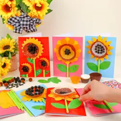 24 Sets Sunflower Card Making Kits for Kids DIY Make Your Own Sunflower Craft... - Image 3