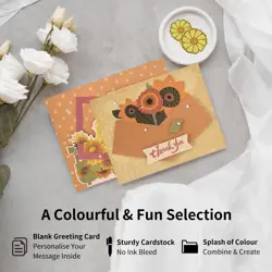 Card Making Kits Greeting Cards DIY Sunflower Thank You Cards with Envelopes ... - Image 3