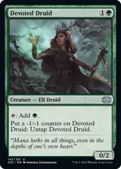 Devoted Druid Double Masters 2022 HEAVILY PLD Green Uncommon MAGIC CARD ABUGames - Image 1