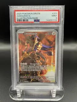 Pokemon TCG Zamazenta 201/182 Destined Rivals Illustration Holo Card PSA 9 - Image 1